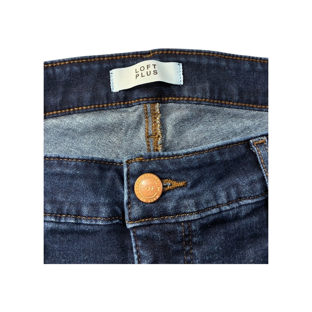 LOFT Plus Slim Pockets Dark Wash Skinny Jeans Women Size 16 - Picture 4 of 8